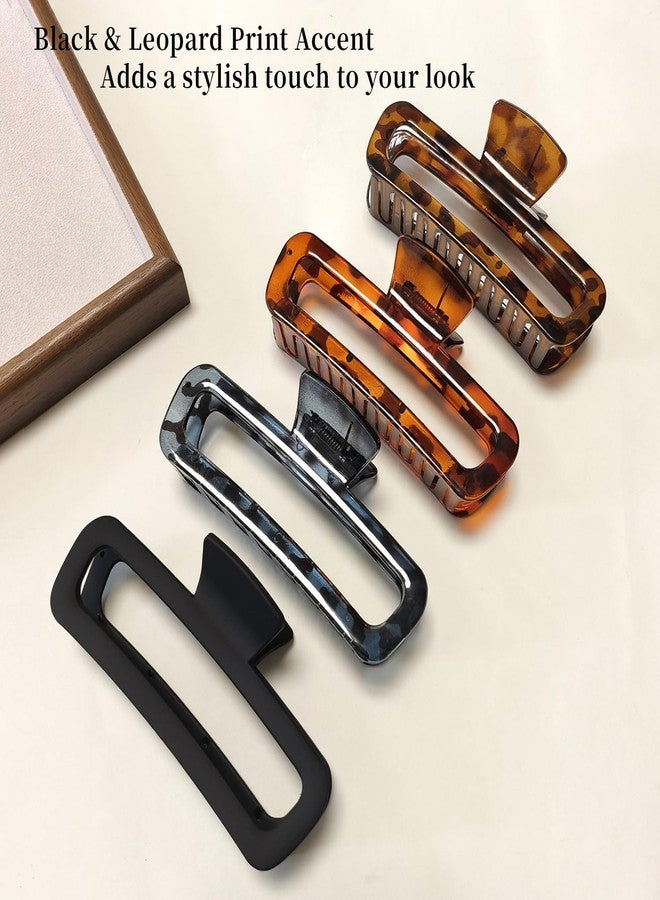 Markuii 5 Inch Large Unbreakable Hair Claw Clips, No Slip Matte & Glossy Not Easy to Break Square Clip for Women Thick Long Curly Hair, 4 Pack - Image 5